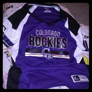 ADORABLE RHINESTONED COLORADO ROCKIES JERSEY